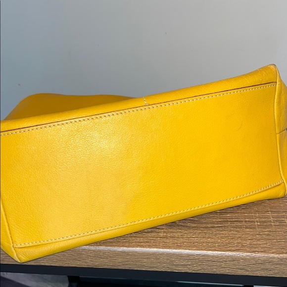 Dooney & Bourke Yellow Leather Tote Bag - Picture 13 of 13